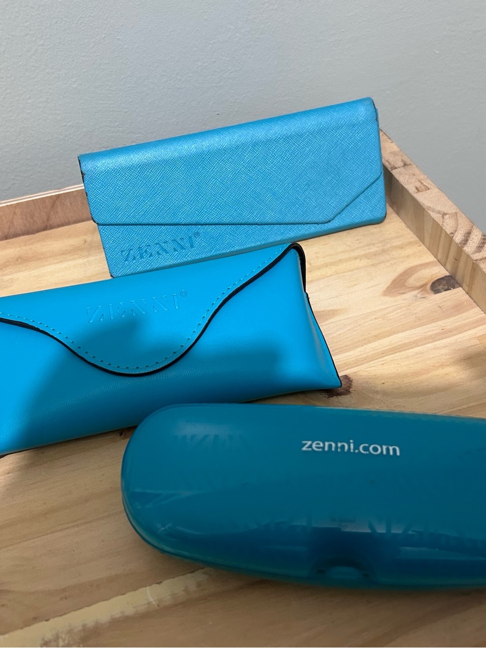 Zenni Women's Turquoise Eyeglass Case Trio - Turquoise